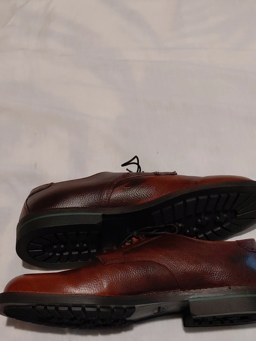 GH Bass Pebbled Leather Derby Style Men's Shoe Size 12 Dark Brown